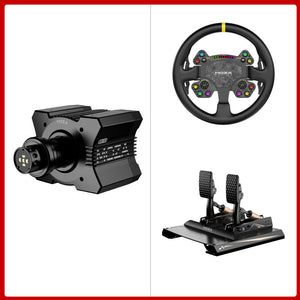 MOZA RACING R9 V3 9Nm Direct Drive Wheel Base + 13-Inch RS V2 Steering Wheel + CRP2 2-Pedal Set