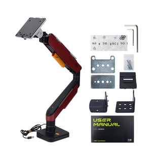 HumaneX T18-1E RGB Gaming Monitor Stand Monitor Arm (Red) with 20KG Payload for 17-49" Screens