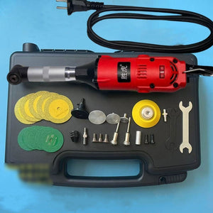 350W Tile Gap Cleaning Machine Electric Grout Removal Tool (Red) w/ 90° Elbow 6 Speeds + Plastic Box