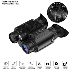 Z9158 4K UHD Head-mounted Night Vision Binocular 8X Digital Zooming Support 8-level Screen Brightness Adjustment