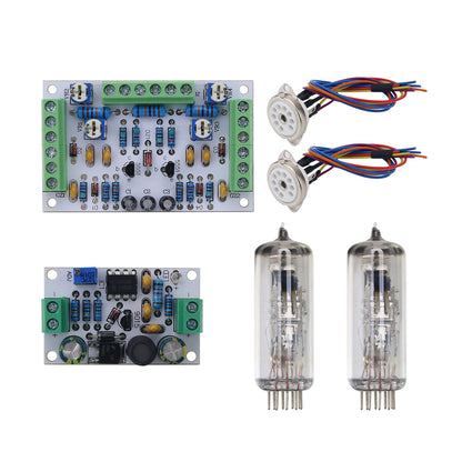 6E2 Electronic Tube Indicator Kit 12V DC Power Supply Drive Kit Dual Channel Level Indicator Amplifier