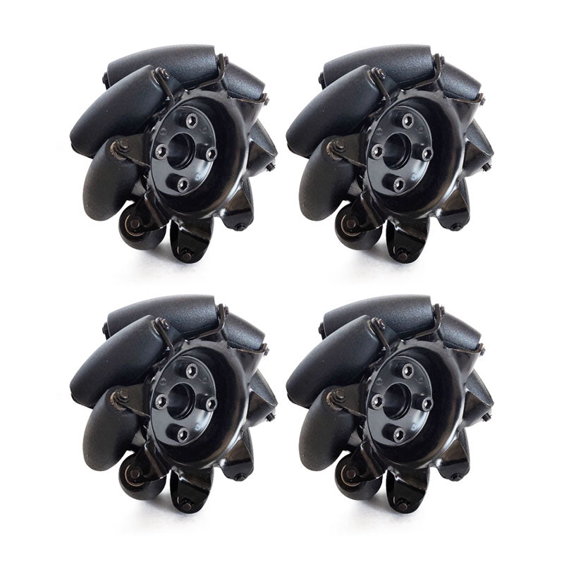 4pcs 4-Inch Mecanum Wheels with Optional Couplings and 150KG Total Load Capacity for Smart Car Robot Chassis