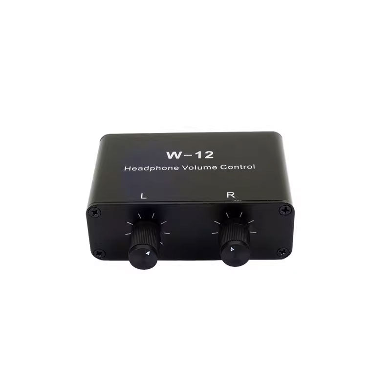 W-12 Stereo Headphone Volume Controller Left and Right Channel Independent Adjustment for 16-600ohms Headphones