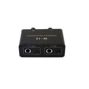 W-12 Stereo Headphone Volume Controller Left and Right Channel Independent Adjustment for 16-600ohms Headphones