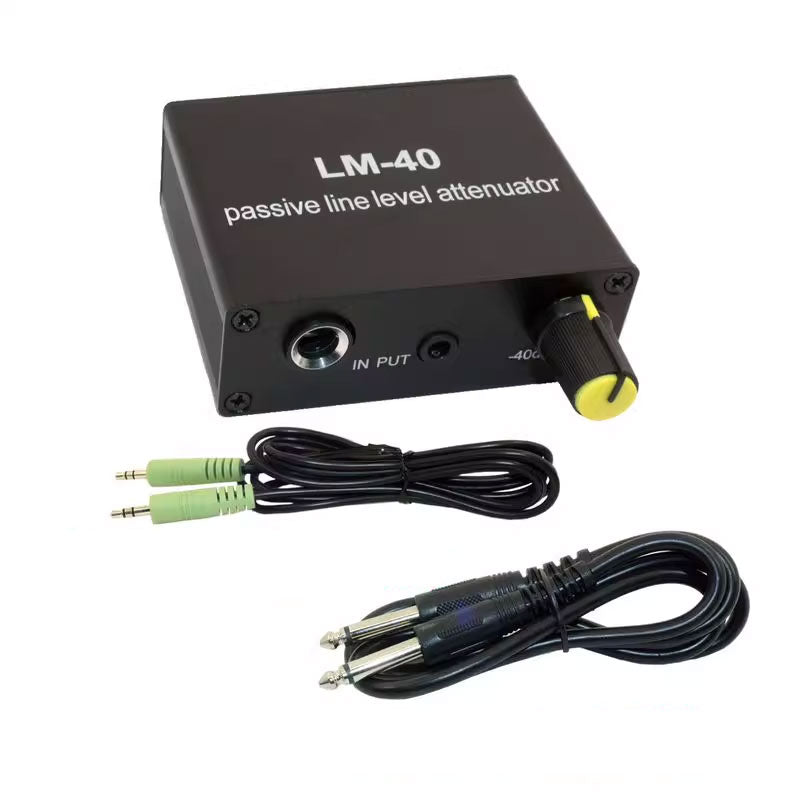 LM-40 Passive Line Level Audio Attenuator Sound Card and Outdoor Speaker Audio Converter with 3.5mm/6.5mm Audio Cables