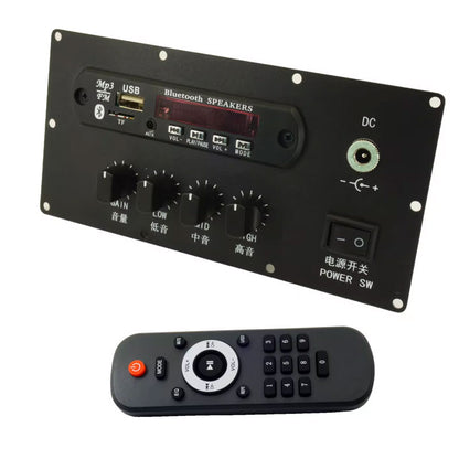 Outdoor Speaker HiFi Preamplifier Board NE5532x3 Built-in Boost Module Bluetooth Receiving MP3 Decoding with Control Panel