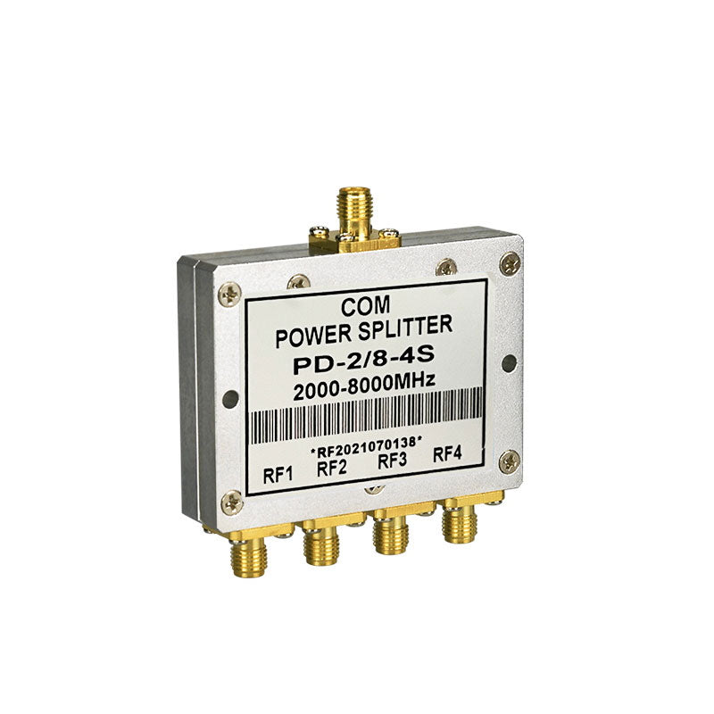 PD-2/8-4S 2000-8000MHz 2-8GHz Microstrip 4-Way Power Splitter with SMA Female to Female Connectors