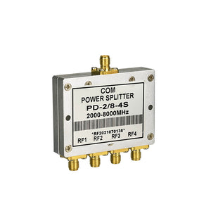 PD-2/8-4S 2000-8000MHz 2-8GHz Microstrip 4-Way Power Splitter with SMA Female to Female Connectors
