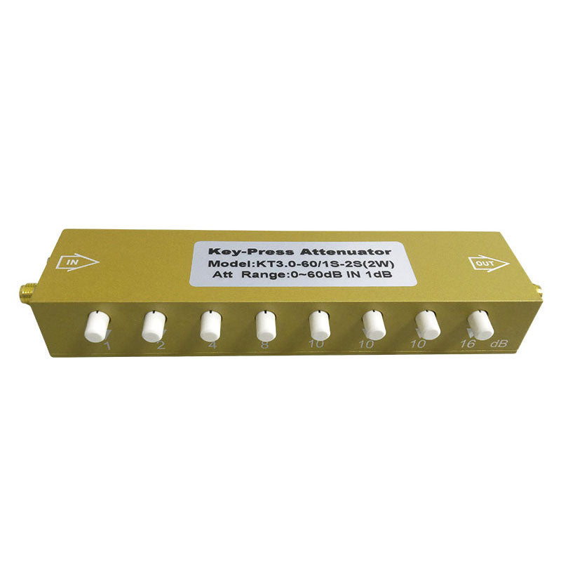 KT3.0-60/1S-2S(2W) RF Step Attenuator 0-60dB 0-3G SMA-KK Key-Press Attenuator Variable RF Attenuator