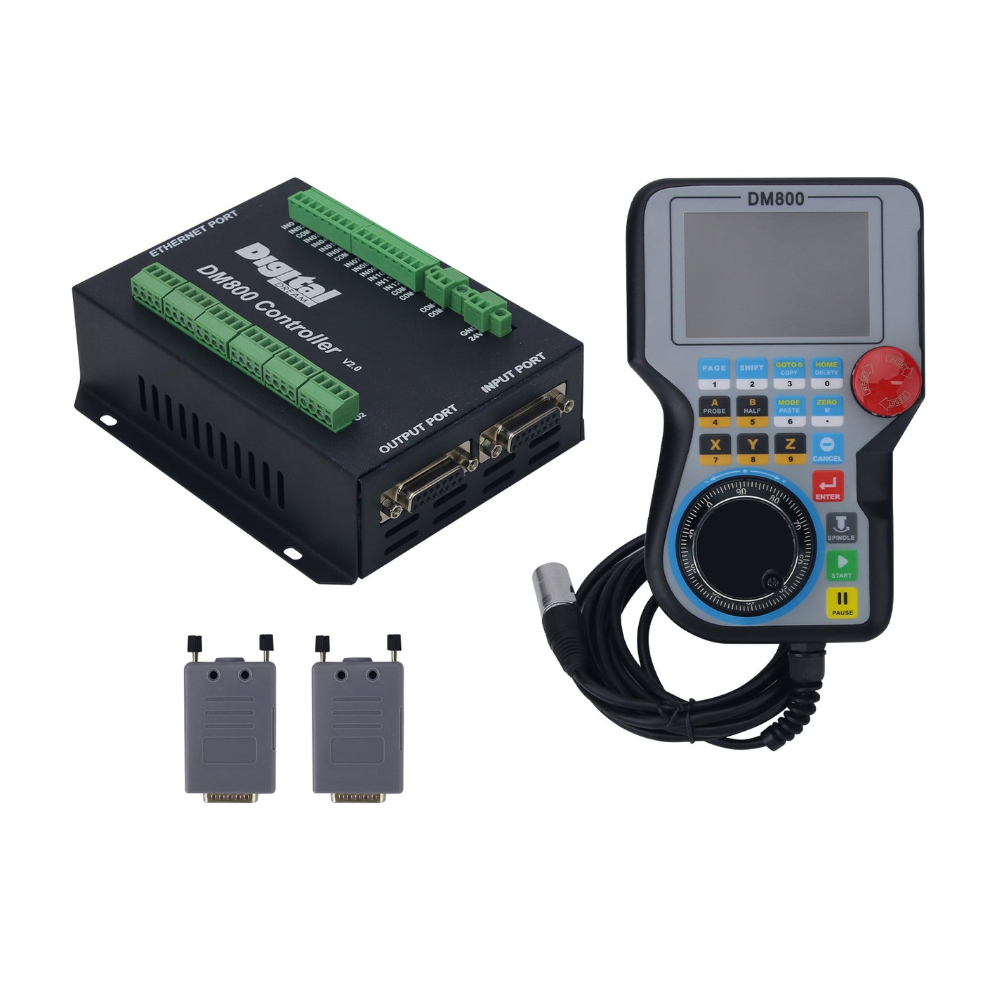 Digital Dream DM800 3-Axis Handheld CNC Controller Built-in MPG 3.8-inch Display Motion Controller with Emergency Stop Button