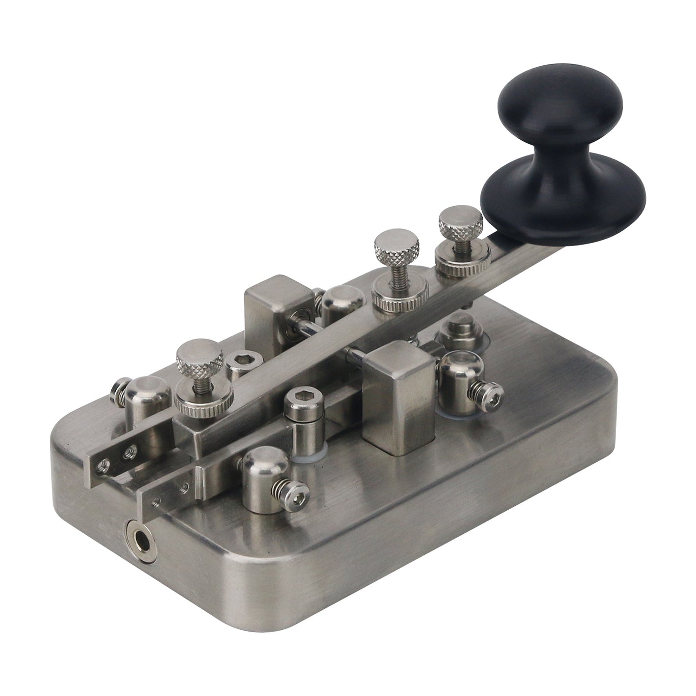 HamGeek BG1GJP V2.0 Stainless Steel Telegraph CW Morse Key Manual/Automatic Dual Modes CW Key with 3.5mm Interface
