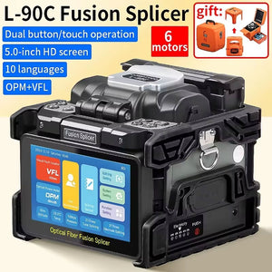 L-90C 6-Motor 3-IN-1 Fusion Splicer Built-in VFL and Optical Power Meter with 5-inch HD Touch Screen