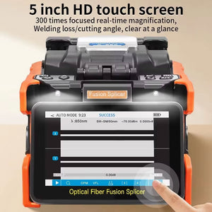 A-88S 3-IN-1 Optical Fiber Fusion Splicer Automatic Welding/Heating Built-in OPM/VFL with 5-inch Touch Screen