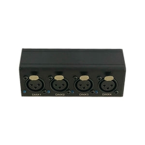 Blue ARTNET MINI RDM 4-Port Output DMX512 Controller 2048CH Artnet to DMX Adapter with LED Screen