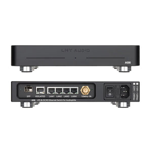 LHY AUDIO AS6 1000Mbps 6-Port Hifi Switch LPS &amp; OCXO Ethernet Switch (Black 230V) for Audiophile