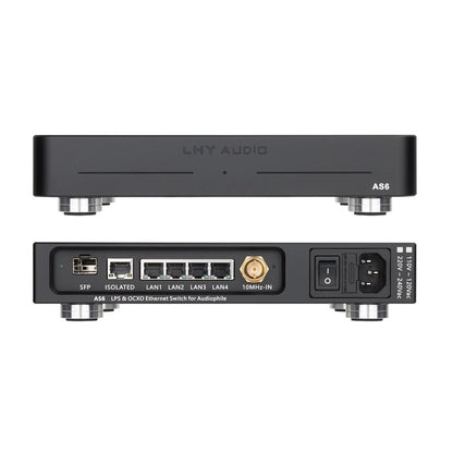 LHY AUDIO AS6 1000Mbps 6-Port Hifi Switch LPS &amp; OCXO Ethernet Switch (Black 115V) for Audiophile
