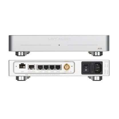 LHY AUDIO AS6 1000Mbps 6-Port Hifi Switch LPS &amp; OCXO Ethernet Switch (Silver 115V) for Audiophile
