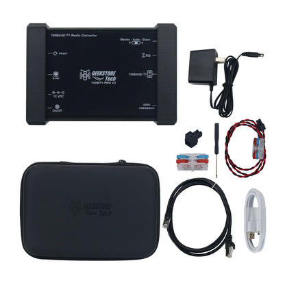 100BT1-PRO2 100Mbps Vehicle Ethernet Converter to RJ45 Standard Ethernet Media Converter with 15EDG 3.81mm Interface