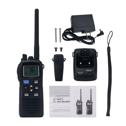 IC-M73 Plus IPX8 Waterproof 6W Walkie Talkie 3-5KM Support Noise Cancellation and Recording for ICOM