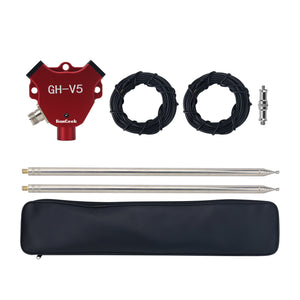 HamGeek GH-V5 V Shaped Antenna 7MHz-430MHz 200W IP68 Waterproof Balun Dipole Shortwave Antenna (Red)