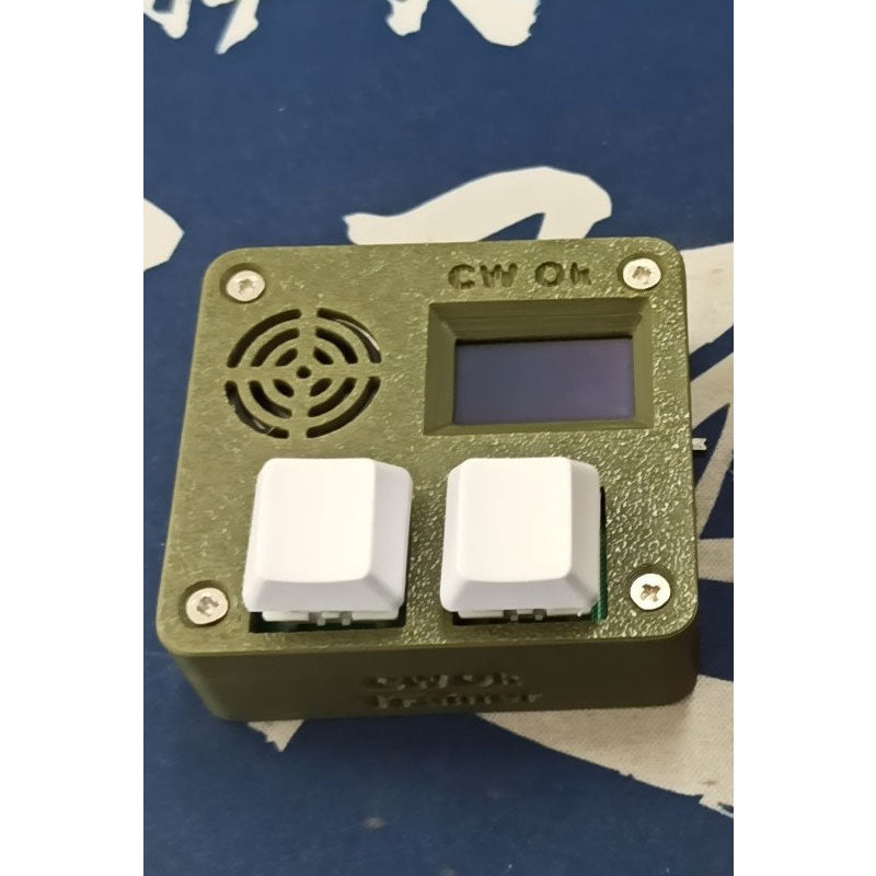 HamGeek Deep Green 3D Printed Morse Code Trainer 0.96-inch OLED Screen Dual-paddle Automatic CW Key with Square Button CWO Style