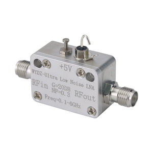 100M-6000M Ultra Wideband Low Phase Noise Amplifier 20dB LNA RF Accessory with SMA Female Connector