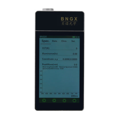 BN320 380-780nm Handheld LED Spectral Illuminometer CCT/Lux/Ra Testing with 4-inch HD LCD Touch Screen