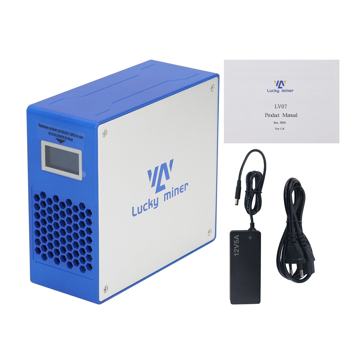 Lucky Miner LV07 1000GH/S 25W SHA256 BTC Miner Solo Bitcoin Miner Comes with 12V 5A Power Adapter