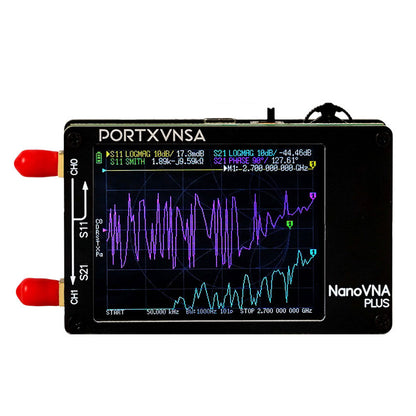 HamGeek Upgraded NanoVNA Plus 50kHz-2.7GHz Handheld Vector Network Analyzer 2.8-inch Touch Screen + 32GB SD Card