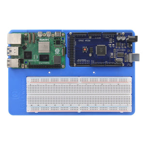 Geekworm 5-in-1 RAB Holder Breadboard Holder ABS Base for Raspberry Pi 5 Ar-duino UNO R3 and Mega 2560