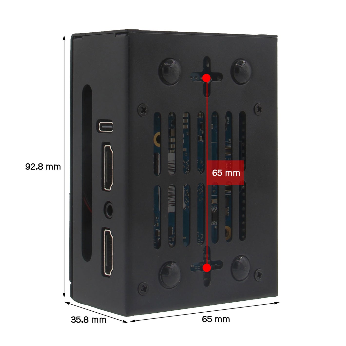 N515 Metal Case with Antenna and Type-C 5V 4A Power Adapter (US/EU Plug) for Orange Pi 5 Pro/Max/Ultra