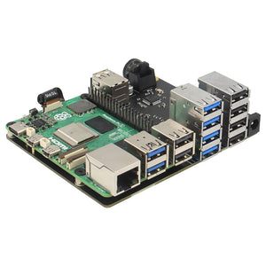 Geekworm X1013 SupTronicsX PCIe to 10-Port USB Expansion Board 9-18V Input and for Raspberry Pi 5