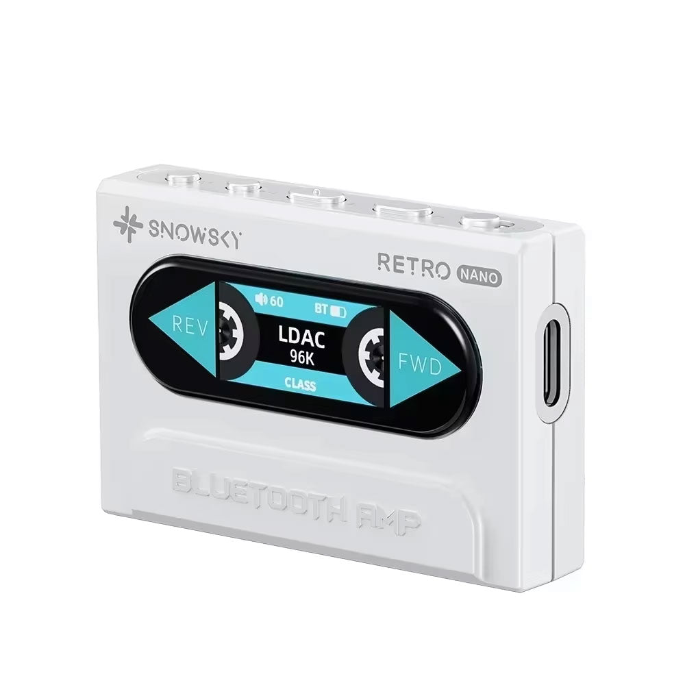 FiiO RETRO NANO Lossless Bluetooth5.1 Audio Receiver Headphone Amplifier Classic Tape Design (White/Blue)