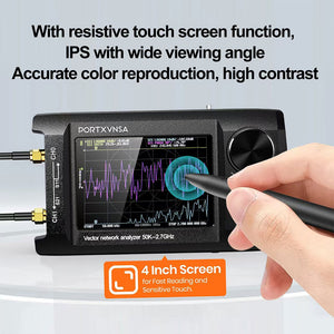 HamGeek VNA-H4 Plus 50kHz-2.7GHz Portable Handheld Vector Network Antenna Analyzer 4-inch IPS LCD with Optional 32GB SD Card