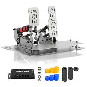 SIMSONN Silver Plus X Hydraulic Pedal 2-Pedal Set Accelerator+Brake Racing Pedals with Optional Base Plate