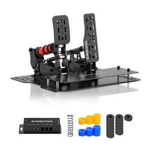 SIMSONN Black Plus X Hydraulic Pedal 2-Pedal Set Accelerator+Brake Racing Pedals with Optional Base Plate