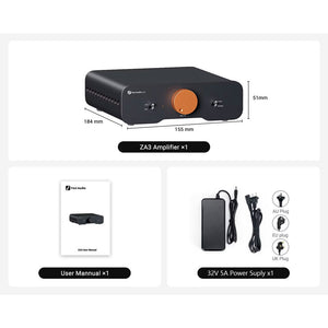 Fosi Audio ZA3 Digital Power Amplifier Hifi Power Amp with XLR Balanced and RCA Inputs + 32V Power Adapter