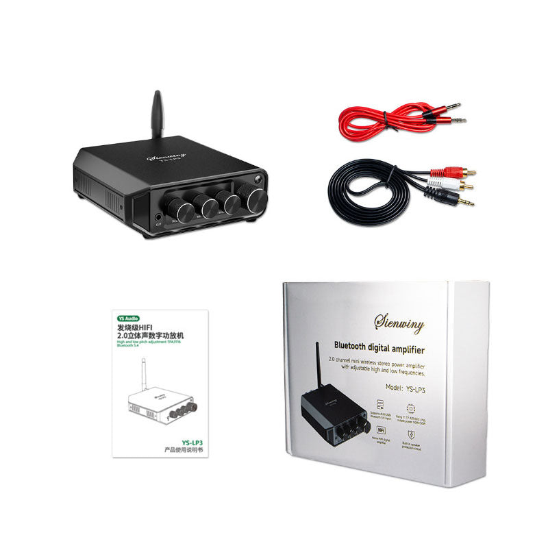 YS-LP3 HiFi 2.0 Stereo Bluetooth 5.4 Power Amplifier Low Noise Amplifier 2xNE5532 Op Amp + Optional Power Adapter