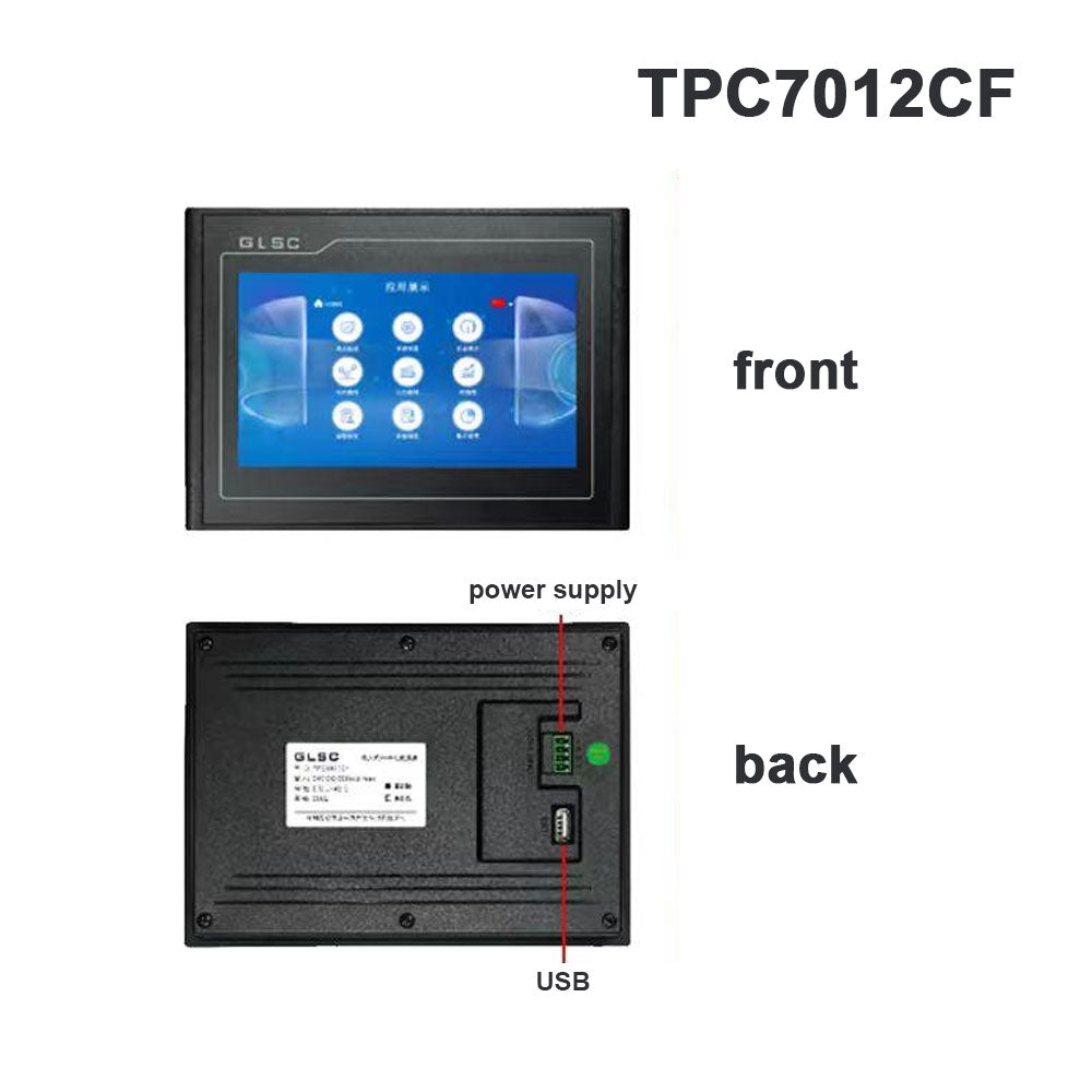 GLSC TPC7012CF 7-Inch HMI Touch Screen with 192mm × 138mm Cutout 32MB Memory RS485 or RS232 Port