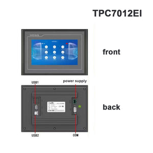 MCGS TPC7012EL 7” Embedded HMI (E1 Dark Gray 600MHz No Ethernet Port) w/ 192mm × 138mm Cutout 64MB