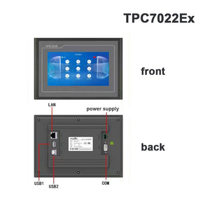 MCGS TPC7022Ex 7" Embedded HMI (E2 Dark Gray 800MHz 1 Ethernet Port) w/ 215mm × 152mm Cutout 128M