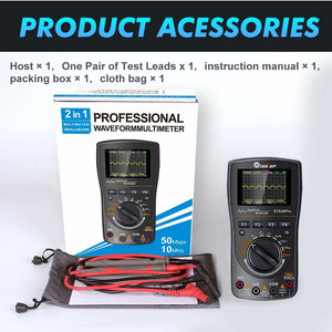 TOOLTOP ET828Pro Portable Digital Oscilloscope 10MHz 50Msps 2-IN-1 Professional Waveform Multimeter