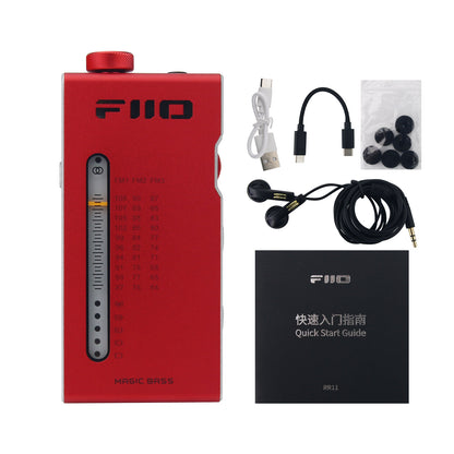 FiiO Red RR11 Portable Mini Stereo Radio Smart Elderly Specific Cellphone Audio Decoder Headphone Amplifier