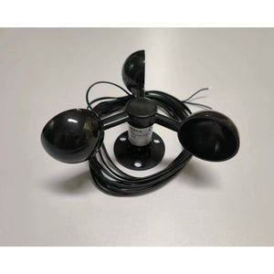 Black Mini Wind Speed Sensor 200KM/H 2-Wire Self Power Generation Air Velocity Transducer