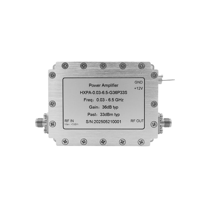 30MHz - 6.5GHz Ultra-wide Band 36dB 2W RF Power Amplifier High Quality RF Accessory with SMA Female Connector