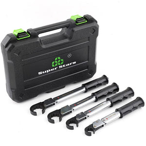 Super Stars ST-02-L 4-Piece Ratchet Torque Wrench Set Compatible with R410A and R32 Refrigerants