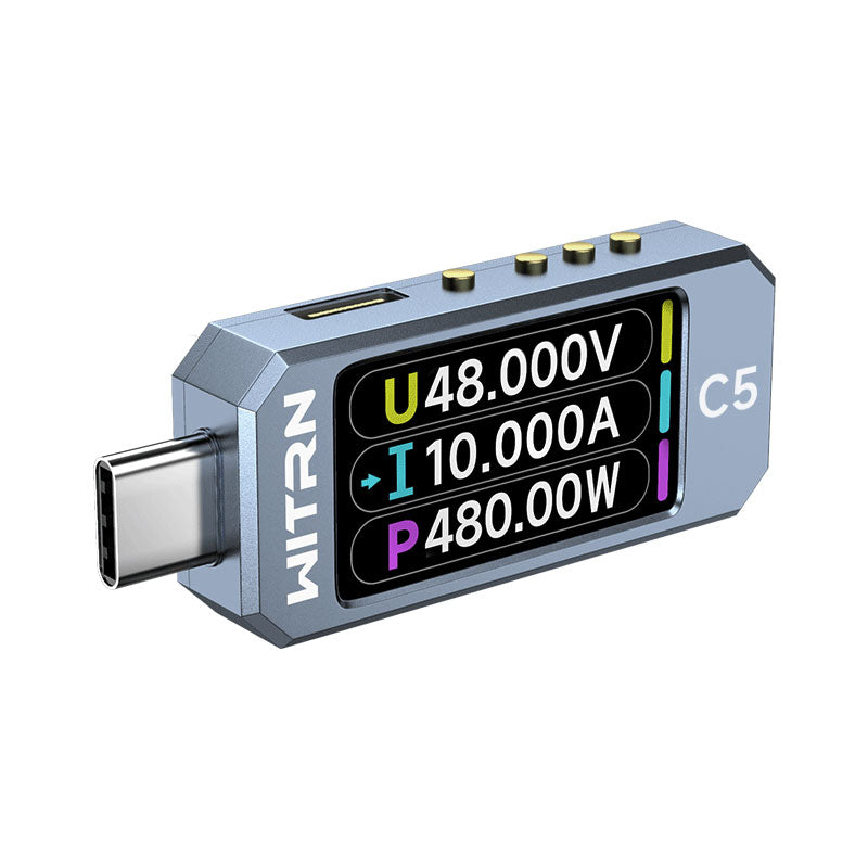 WITRN C5 Grey USB Tester INA237-16bit ADC Voltage Current Meter DC4-48V PD3.1 Fast Charger Tester EPR Cheater