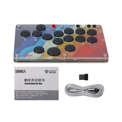 Wireless Hitbox Mini Game Keyboard Wireless 2.4G RGB Backlight Support SOCD Function for PS4 Version (Kailh Choc)