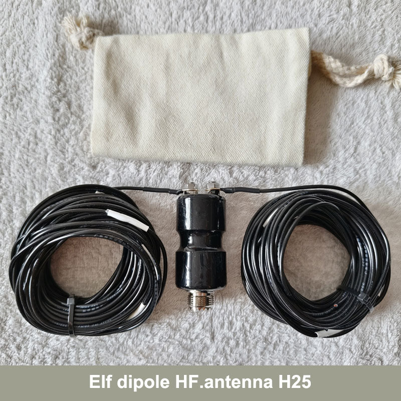 HamGeek Elf Dipole HF Antenna H25 5-50MHz Portable Dipole Shortwave Antenna 25W Horizontal Bipolar Antenna