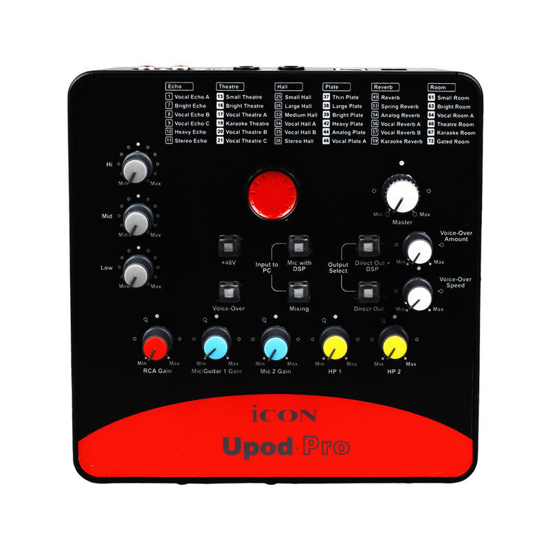 ICON UPOD PRO USB Sound Card Audio Interface with 72 DSP Effects for Computers and Cellphones